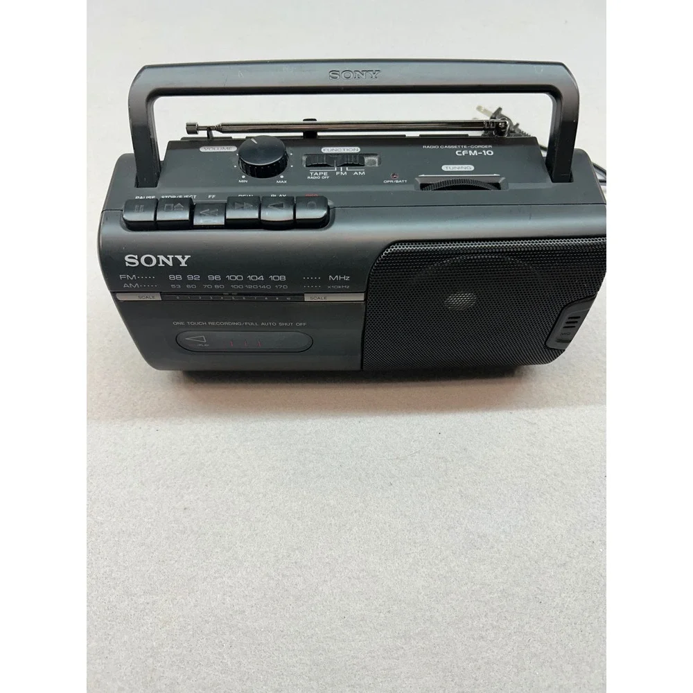 Sony CFM-10 Radio Cassette-Corder AM FM Portable Player Black